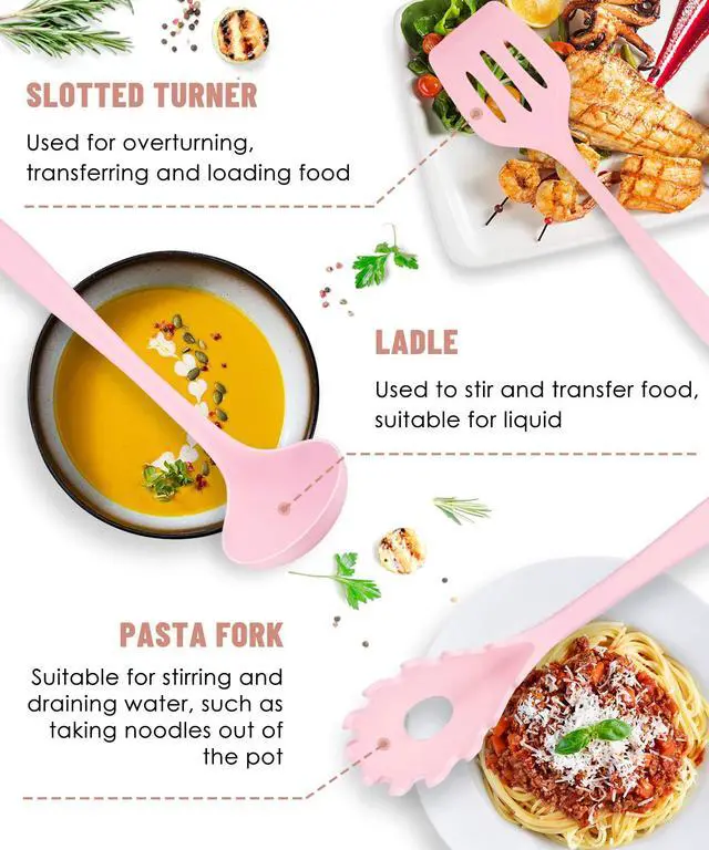 Alt view image 4 of 7 - Kitchen Utensils Set-12 Pieces Silicone Cooking Utensils Set (Dishwasher Safe) 392°F Heat Resistant Spatula Set, Nonstick Cookware