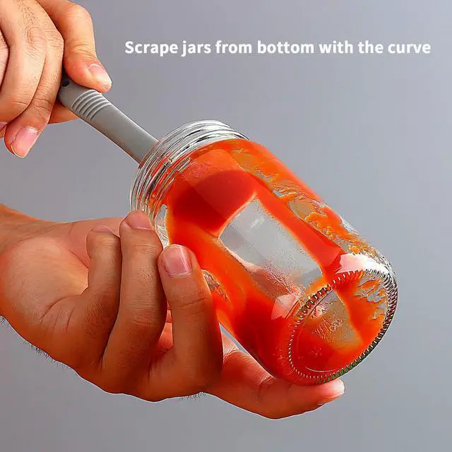 Alt view image 3 of 7 - Silicone Mini Small Spatula, Curved Kitchen Can Jar Spatula