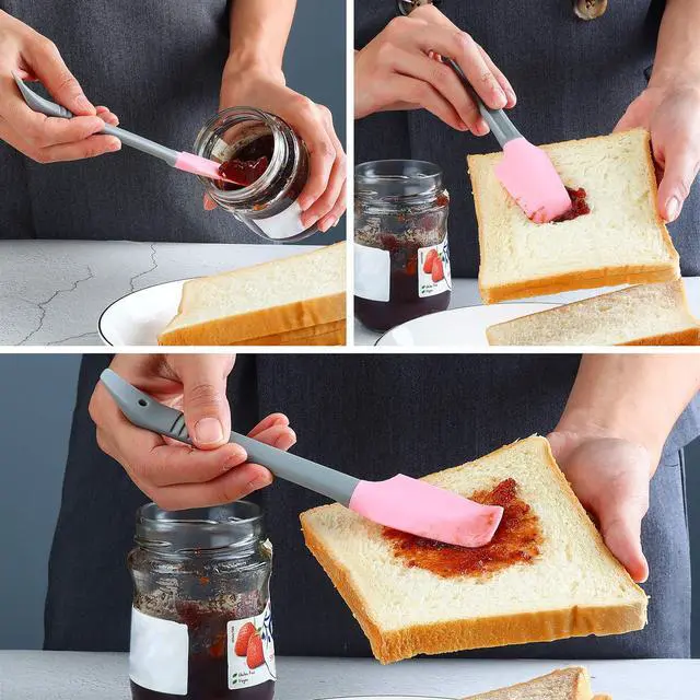 Alt view image 5 of 7 - Silicone Mini Small Spatula, Curved Kitchen Can Jar Spatula