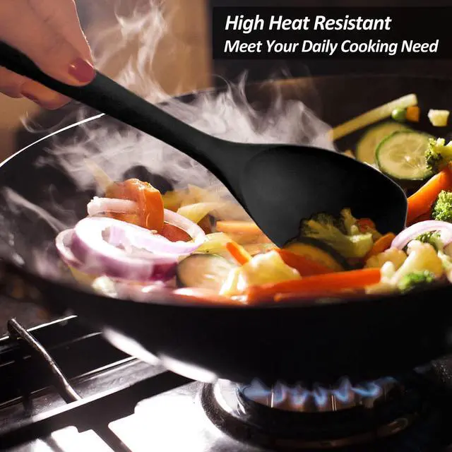 Alt view image 7 of 7 - Upgrade Silicone Spatula Spoon Set,Heat Resistant Rubber Spoonula, Seamless Non-Stick Flexible Scrapers for Baking Mixing Tool,3 Pack,