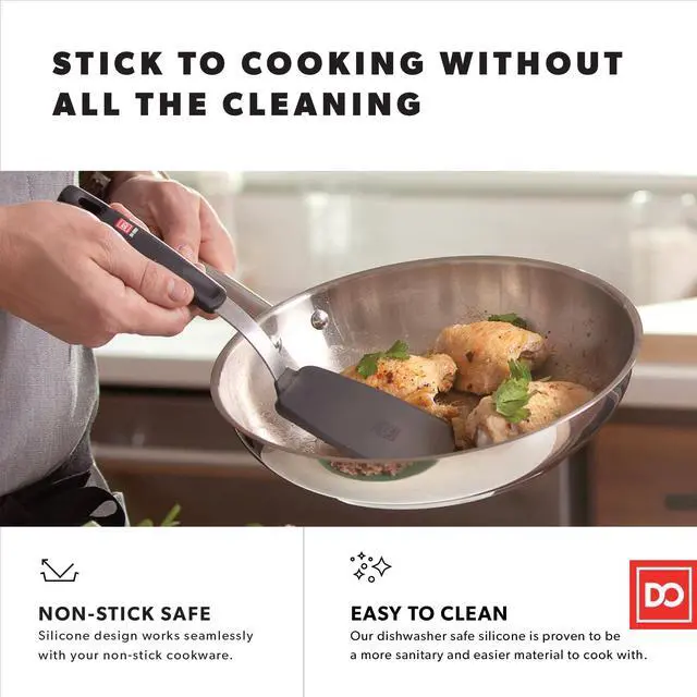 Alt view image 2 of 7 - Spatulas for Kitchen Use - Forever Warranty - 600°F Heat Resistance Silicone - Turner Spatula Set for Cooking - BPA Free Wide Pancake Spatulas - Egg Flippers for Nonstick Cookware Safe (2pc)