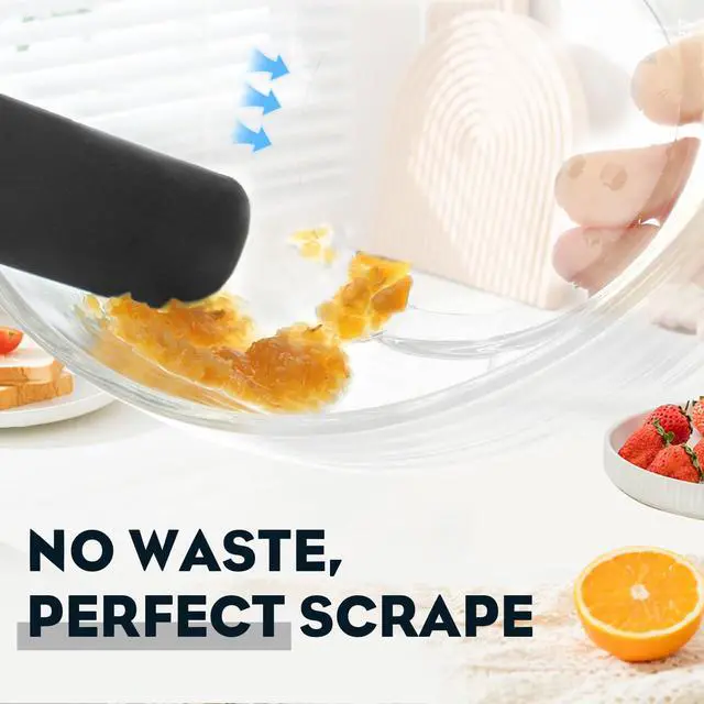 Alt view image 4 of 7 - 3pcs Silicone Jar Spatulas 10in Long Skinny Heat-Resistant, Narrow Spatula Set for Scraping Peanut Butter, Sourdough, Jam in Small Containers, Blenders & Baking (Black)