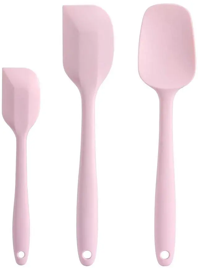 Main image of Silicone Spatula Set - Rubber Spatula - 600°F Heat Resistant Baking Spoon & Spatulas (Pink)