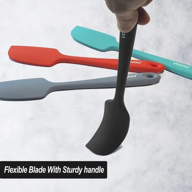 Alt view image 4 of 7 - Mini Silicone Spatula - BPA Free Pro-Grade 600ºF Heat-Resistant Non-Stick Small Rubber Jar Spatula - Silicone Kitchen Scraper Utensil Tool for Cooking and Baking, 8.8 IN