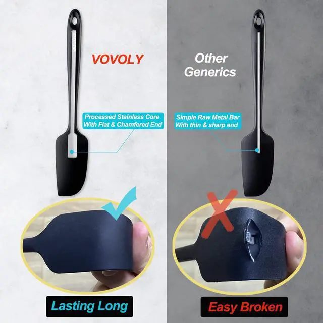 Alt view image 6 of 7 - Mini Silicone Spatula - BPA Free Pro-Grade 600ºF Heat-Resistant Non-Stick Small Rubber Jar Spatula - Silicone Kitchen Scraper Utensil Tool for Cooking and Baking, 8.8 IN