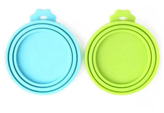 Main image of Pet Food Can Cover Silicone Can Lids for Dog and Cat Food(Universal Size,One fit 3 Standard Size Food Cans),Blue and Green