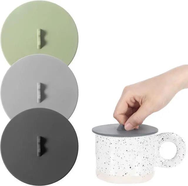 Main image of 3 Pcs Silicone Cup Covers for Glass Cups Coffee Mugs