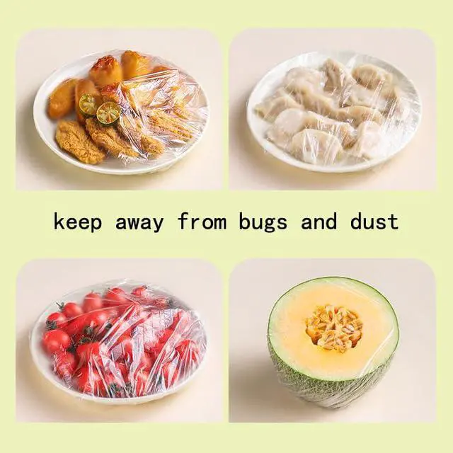 Alt view image 5 of 6 - Medium Plastic Bowl Covers, 200 Pcs Elastic Stretch Food Covers for Bread Proofing, Sourdough, Keep Food Fresh