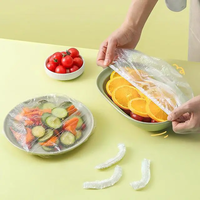 Alt view image 6 of 6 - Medium Plastic Bowl Covers, 200 Pcs Elastic Stretch Food Covers for Bread Proofing, Sourdough, Keep Food Fresh