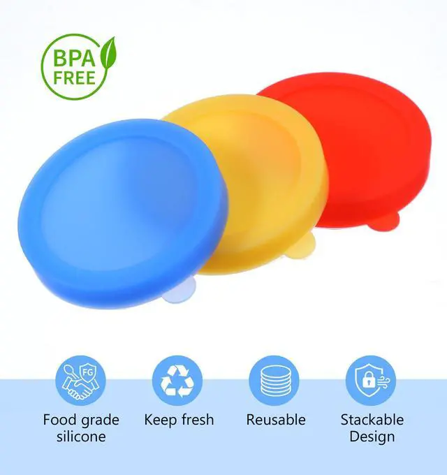 Alt view image 3 of 7 - 3 Pcs Soda Can Lids, Reusable Silicone Soda Cans Cover Pop Can Caps
