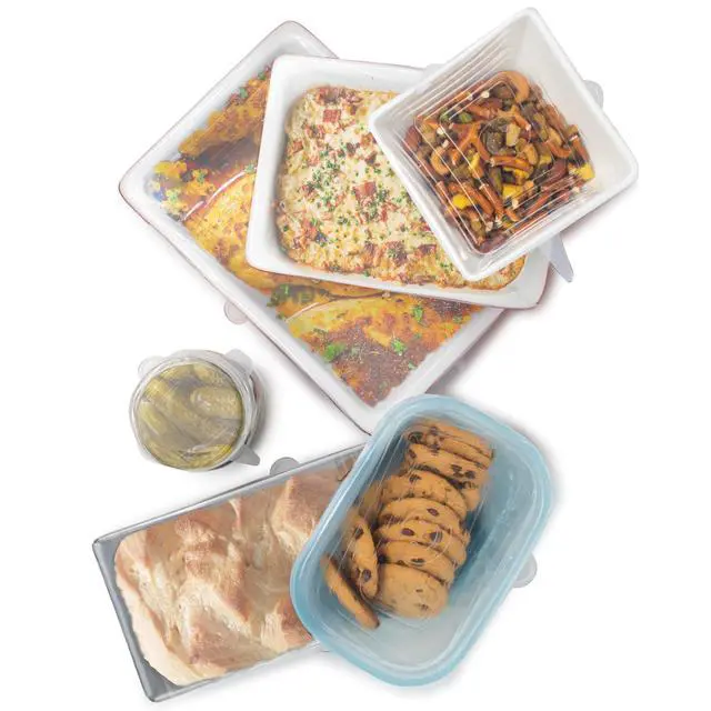 Alt view image 4 of 5 - Reusable Rectangle Silicone Lids, Set of 6