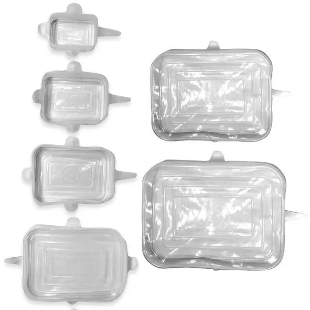 Alt view image 2 of 5 - Reusable Rectangle Silicone Lids, Set of 6