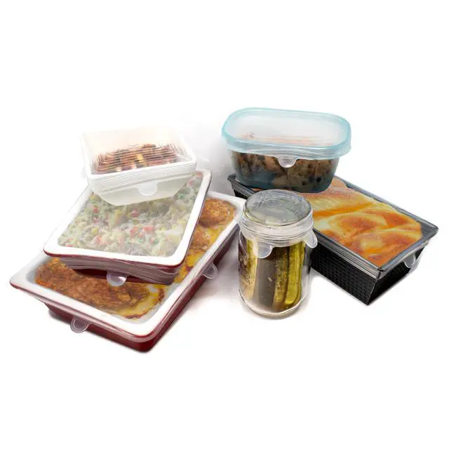 Alt view image 5 of 5 - Reusable Rectangle Silicone Lids, Set of 6