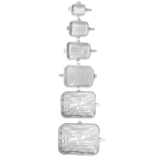 Alt view image 3 of 5 - Reusable Rectangle Silicone Lids, Set of 6