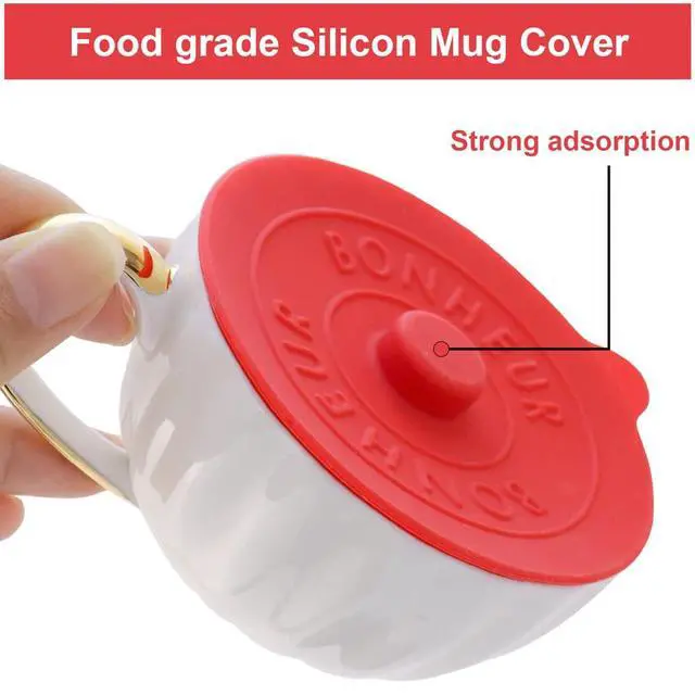Alt view image 2 of 6 - Pcs Food Grade Silicone Universal Cup Lid Mug Cove Airtight Seal Cover Hot and Cold Beverages Flexible Drink Anti-dust Leak-proof Cap Reusable Tea Coffee