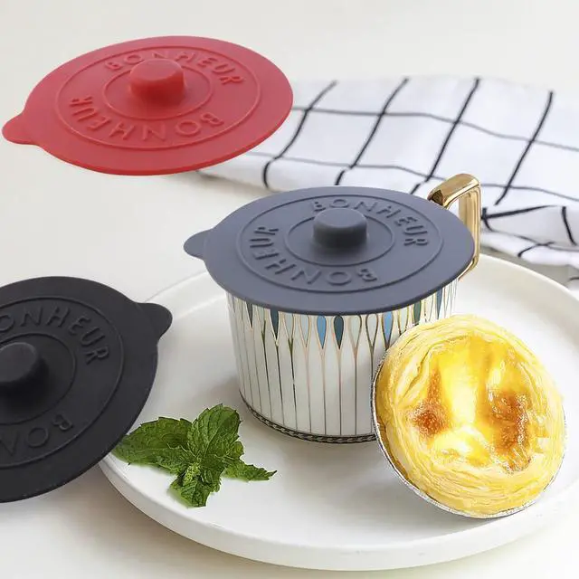Alt view image 4 of 6 - Pcs Food Grade Silicone Universal Cup Lid Mug Cove Airtight Seal Cover Hot and Cold Beverages Flexible Drink Anti-dust Leak-proof Cap Reusable Tea Coffee