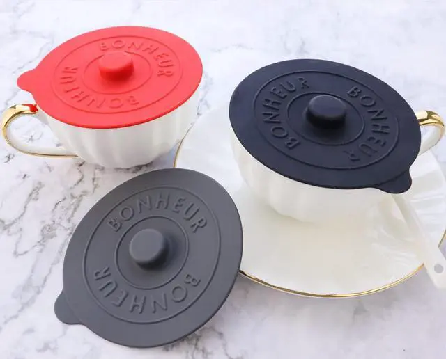Alt view image 6 of 6 - Pcs Food Grade Silicone Universal Cup Lid Mug Cove Airtight Seal Cover Hot and Cold Beverages Flexible Drink Anti-dust Leak-proof Cap Reusable Tea Coffee