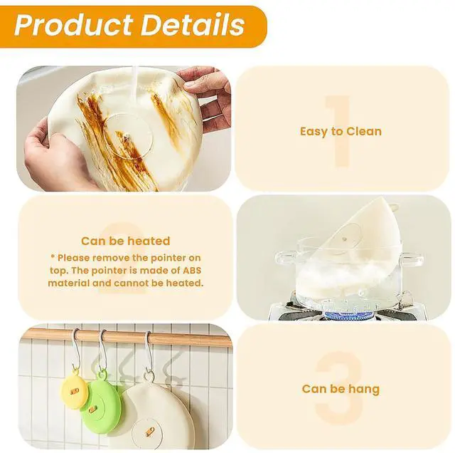 Alt view image 5 of 7 - 6 Pcs Silicone Stretch Lids Set for Food Storage,Silicone Bowl Covers,3 Different Sizes Reusable Elastic Sealing Food Cover, Microwave Heat Resistant Lids,Leak-Proof Lid for Fruit Plate Cans Cup Jars