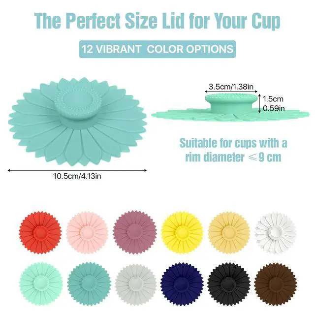 Alt view image 2 of 7 - Pcs Silicone Cup Cover Lids, 4.3 In Drink Covers for Mugs, Multicolored Silicone Lids for Cups, Reusable Flexible Cup Lids for Outdoor Cold Hot Drinks Coffee Tea Beer, 12 Assorted Colors