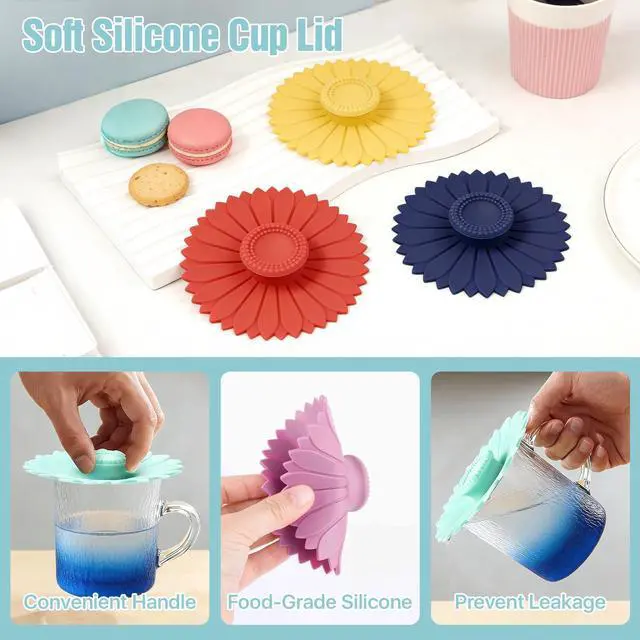 Alt view image 3 of 7 - Pcs Silicone Cup Cover Lids, 4.3 In Drink Covers for Mugs, Multicolored Silicone Lids for Cups, Reusable Flexible Cup Lids for Outdoor Cold Hot Drinks Coffee Tea Beer, 12 Assorted Colors