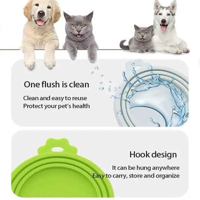 Alt view image 2 of 7 - 5 Pack Pet Covers/Dog Cat Lids/Cat can sealing lid, pet cat paw opening can, cat food spoon, dog, can sealing and preservation silicone lid