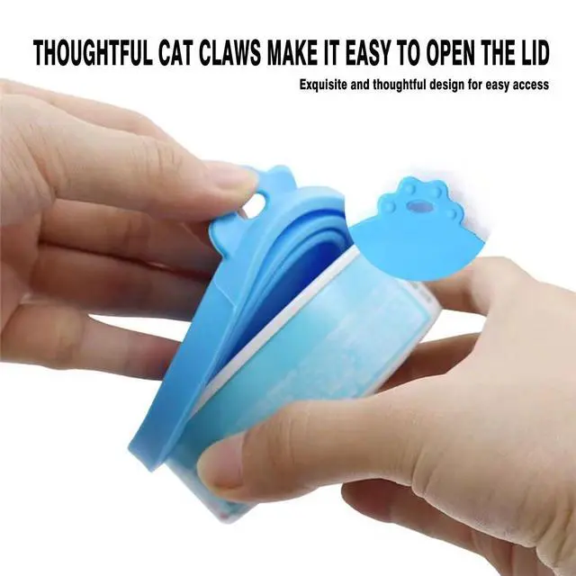 Alt view image 6 of 7 - 5 Pack Pet Covers/Dog Cat Lids/Cat can sealing lid, pet cat paw opening can, cat food spoon, dog, can sealing and preservation silicone lid