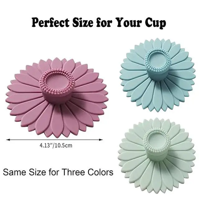 Alt view image 2 of 6 - 3 Pcs Silicone Cup Lid, Camping Mug Lid For Tea/Coffee Mug Covers Universal Outdoor Drink Cover Cup Dust Cover (Green 3 Pcs)