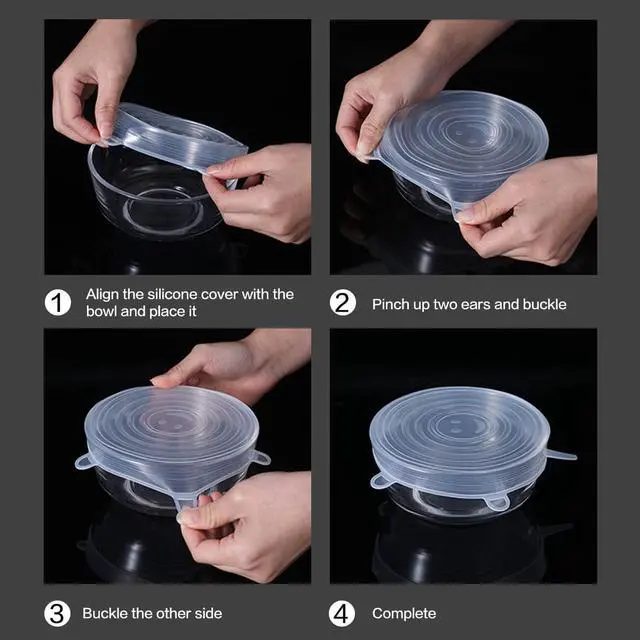 Alt view image 5 of 7 - 24 Pieces Silicone Stretch Lids Reusable Expandable Silicone Can Lids Round Elastic Container Lids Food Storage Covers for Cups, Mugs, Soda, Small Bowl Fruits, Canning (2.6'' Diameter)