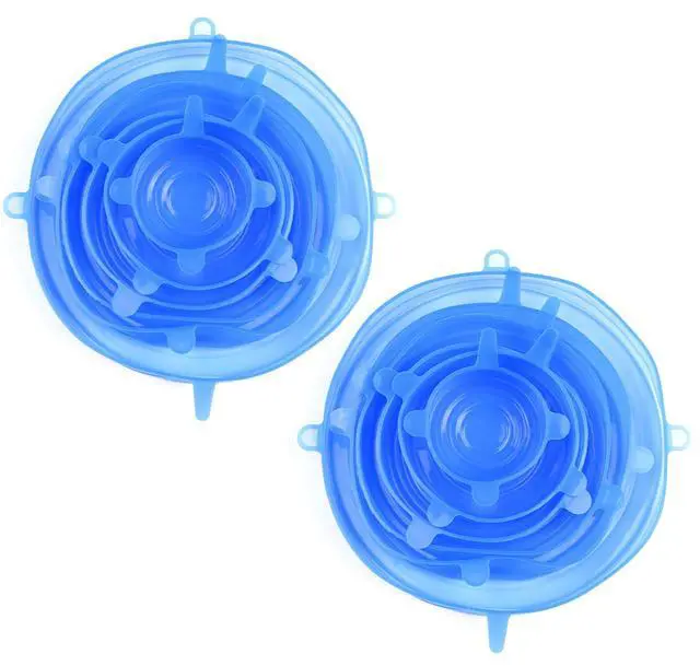 Alt view image 2 of 6 - Silicone Stretch Seal Cover, 12 Pcs 6 Size Blue Elastic Silicone Seal Lids for Keeping Food Fresh in Refrigerator and Microwave Oven (blue)