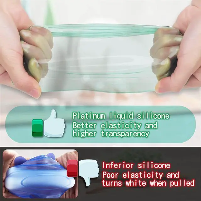 Alt view image 3 of 6 - Silicone Stretch Lids for Kitchen Food Storage Durable,Reusable + Expandable Bowl Covers for Cup or Square Containers, Freezer, Microwave,and Dishwasher Safe,Mixing Size, 6-Pack, Color