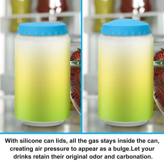 Alt view image 5 of 6 - Silicone Soda Can Cover Lids, 12 Pack Reusable Soda Can Lids Beer Can Covers Pop Can Covers, BPA Free Silicone Can Cover, Stopper and Protector for Beer, Beverage, Juice, Fits Standard Cans