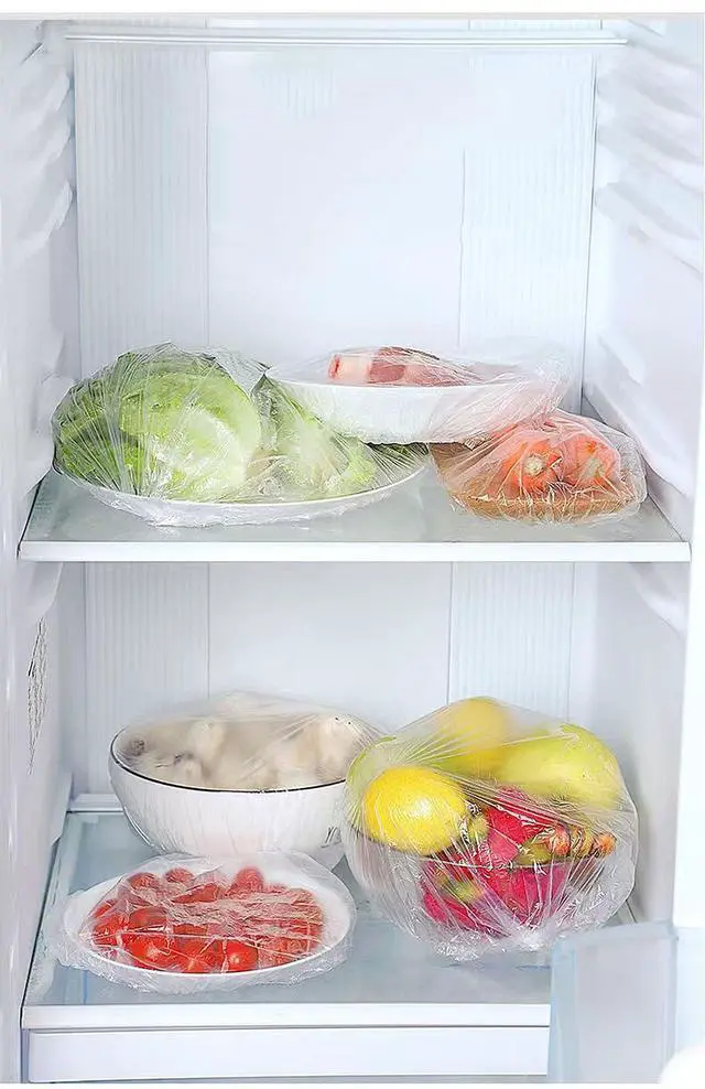 Alt view image 7 of 7 - 300PCS Disposable Bowl Covers Canning Lids, Plastic Bowl Covers Food Cover Stretch Edging, Flexible Storage Packaging for Storage Containers, Plastic Lids for Disposable Cling Bags for Household