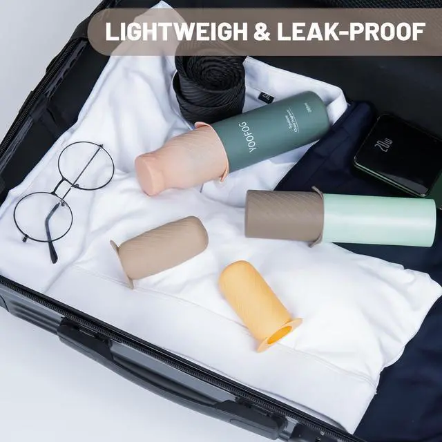 Alt view image 4 of 6 - Bottle Covers for Travel, Leak Proofing, Travel Size Container Silicone toiletry sleeves, Leak Locks Travel Accessories for Shampoo Wash Body Bottles and other beauty and personal care(8pcs)