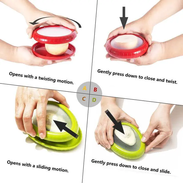 Alt view image 7 of 7 - Avocado Saver & Onion Storage, 4Pcs Silicone Fresh Produce Holder