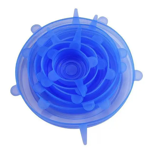 Alt view image 2 of 5 - 6 Pack Reusable Silicone Stretch Lids BPA-Free Airtight Food Storage Covers, Universal Elastic Bowl Covers for Containers, Cups, Jars & Fruits Microwave & Dishwasher Safe