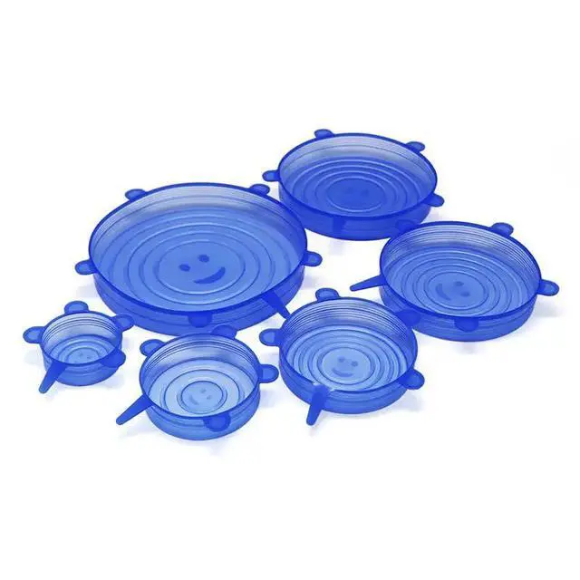 Alt view image 4 of 5 - 6 Pack Reusable Silicone Stretch Lids BPA-Free Airtight Food Storage Covers, Universal Elastic Bowl Covers for Containers, Cups, Jars & Fruits Microwave & Dishwasher Safe