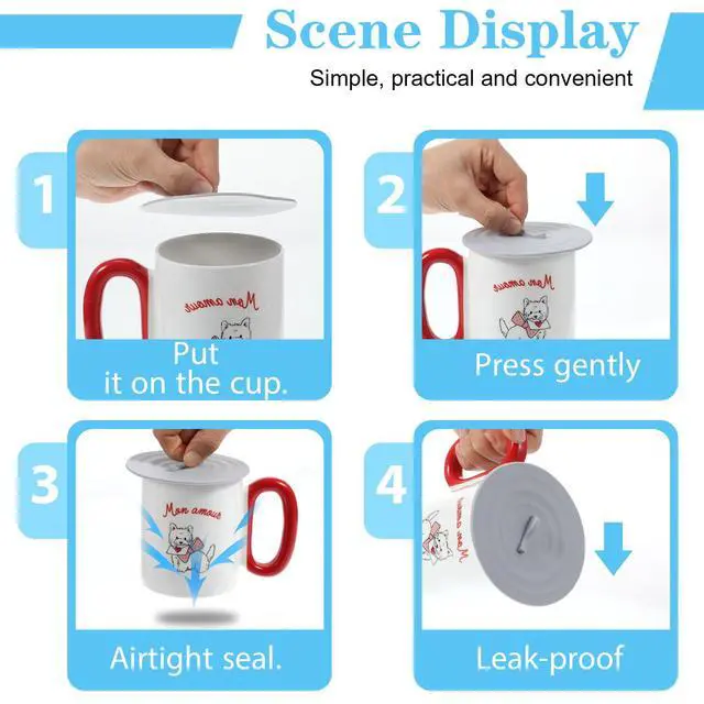 Alt view image 6 of 7 - 6Pcs Silicone Lids for Cups, Universal Silicone Cup Covers