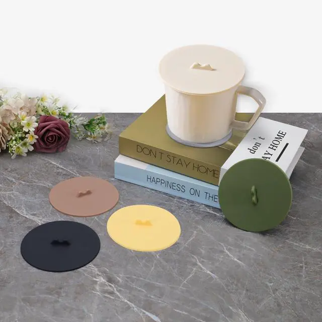 Alt view image 7 of 7 - 6Pcs Silicone Lids for Cups, 3.9in/10cm Silicone Cup Covers for Drinks Reusable Mug Cover Lid Silicone Coffee Cup Lid Wine Glass Covers Tea Cup Covers for Steeping