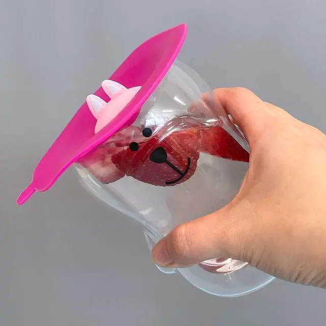 Alt view image 4 of 6 - Silicone Cup Lids, Anti-Dust Airtight Mug Covers for Hot and Cold Beverages (Set of 6), Cat Ears