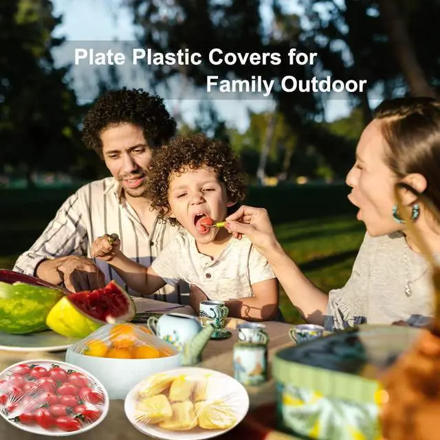 Alt view image 4 of 6 - 200PCS Plastic Elastic Bowl Covers Reusable,Food Storage Covers with Elastic Bowl Covers for Leftover, Plastic Covers for Bowls Fresh Keeping Bags for Family Outdoor Picnic (Regular)