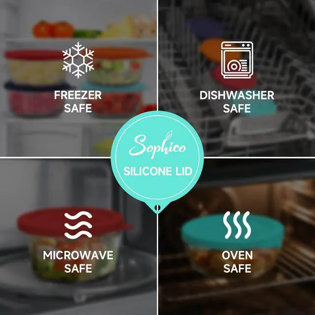 Alt view image 5 of 7 - Round Silicone Storage Cover Lids Replacement for Anchor Hocking and Pyrex 7402-PC 6/7 Cup Glass Bowls (Container not Included)(Mint - 2 pack)