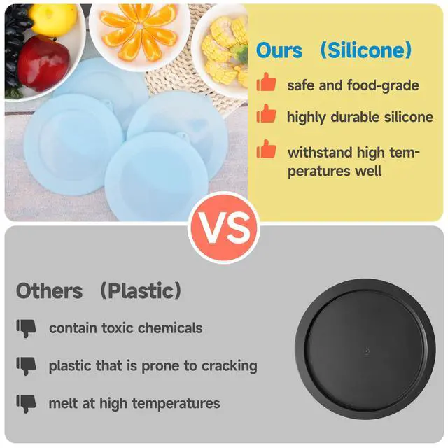 Alt view image 5 of 7 - Pack Silicone Lids for Corelle Vitrelle 18-Oz Soup/Cereal Bowls, Freezer & Microwave & Dishwasher Safe (Bowl not included)