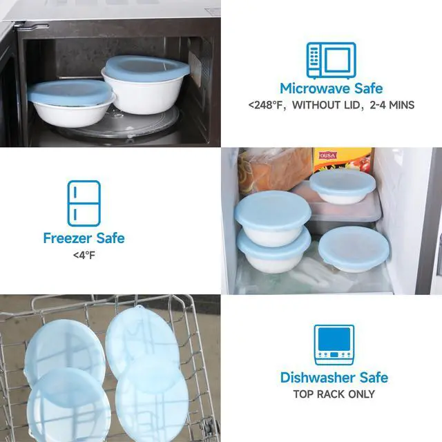 Alt view image 6 of 7 - Pack Silicone Lids for Corelle Vitrelle 18-Oz Soup/Cereal Bowls, Freezer & Microwave & Dishwasher Safe (Bowl not included)