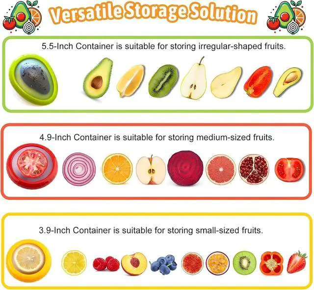 Alt view image 5 of 7 - Saver and Onion Storage 4 Set - Reusable refrigerator avocado storage containers,for fridge Apples, Tomatoes, Tomato, Lemons for Ideal