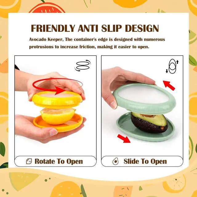 Alt view image 7 of 7 - Saver and Onion Storage 4 Set - Reusable refrigerator avocado storage containers,for fridge Apples, Tomatoes, Tomato, Lemons for Ideal