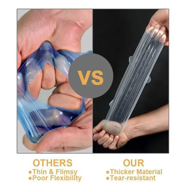 Alt view image 3 of 7 - Pack Same Size Silicone Stretch Lids, Thicker Reusable Sturdy Silicone Container Cover, Expandable Food Storage Covers, Dishwasher and Freezer Safe, 3.75in(9.5cm)