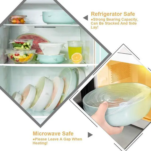 Alt view image 6 of 7 - Pack Same Size Silicone Stretch Lids, Thicker Reusable Sturdy Silicone Container Cover, Expandable Food Storage Covers, Dishwasher and Freezer Safe, 3.75in(9.5cm)