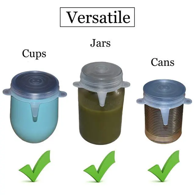 Alt view image 3 of 5 - and Human Food Can Lids - 4 Pack - Stretchable Silicone Covers for Cat and Dog Canned Food Storage - Universal Fitting Tops for Small Sized Cans - Keeps Food Fresh
