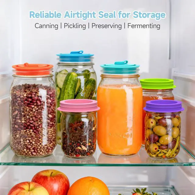 Alt view image 7 of 7 - Mason Jar Lids with Straw Hole Fit Ball, Kerr, Mainstays, 6 Pack