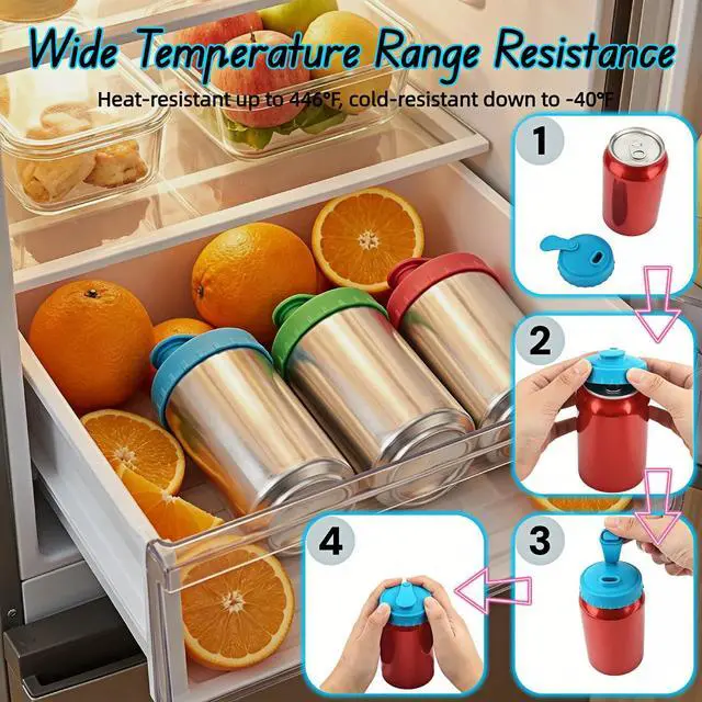 Alt view image 3 of 7 - Upgraded 6 Pack Multicolor Silicone Can Lids for Soda Beer Slim & Standard Cans, Airtight Leak Proof Seal Keep Drinks Fresh, Splash Dust Proof for Travel (Rotundity)